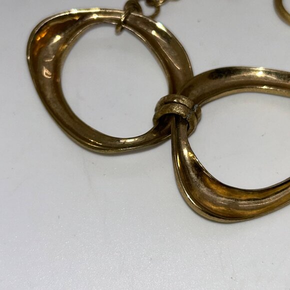 Ralph Lauren Brushed Gold Bracelet With Oval Links & Toggle Clasp Y2K - Picture 8 of 14